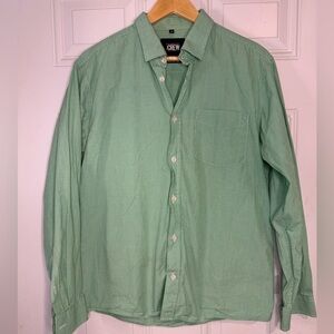 J. Crew Green Casual Button Down Shirt with Classic Collar